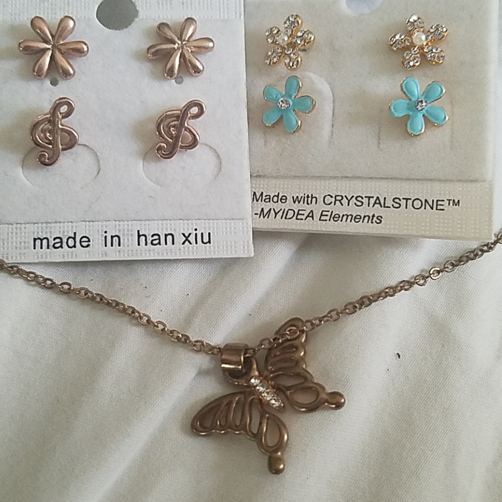 Earrings and Necklace Jewelry Bundle